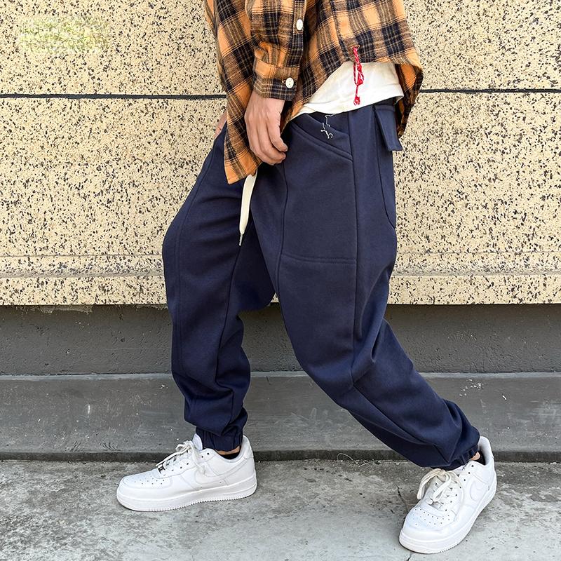 

Men's Pants Streetwear Loose Oversized Sweatpants Men Korean Hip Hop Harem Jogging Harajuku Casual Joggers, Black