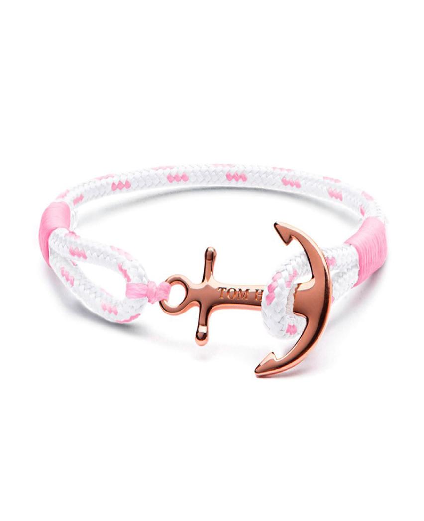 

Tom hope bracelet 4 size Handmade Pearl Pink rope stainless steel rose gold anchor bangle with box and tag TH124551902