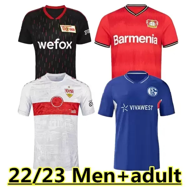 

2022 VFB Stuttgarts soccer jerseys Schalke 04 22 23 home BayerLeverkusens DIDAVI Union Berlin Gomez GONZALEZ MANGALA Men Kids Kits Full sets Football shirt 66, 22234