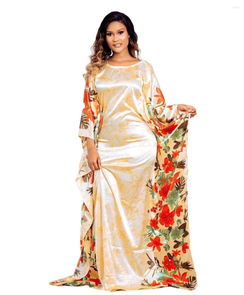 

Ethnic Clothing Summer 2022 Loose Muslim Robe Floral Print Abaya Dress African Dashiki Dresses For Women