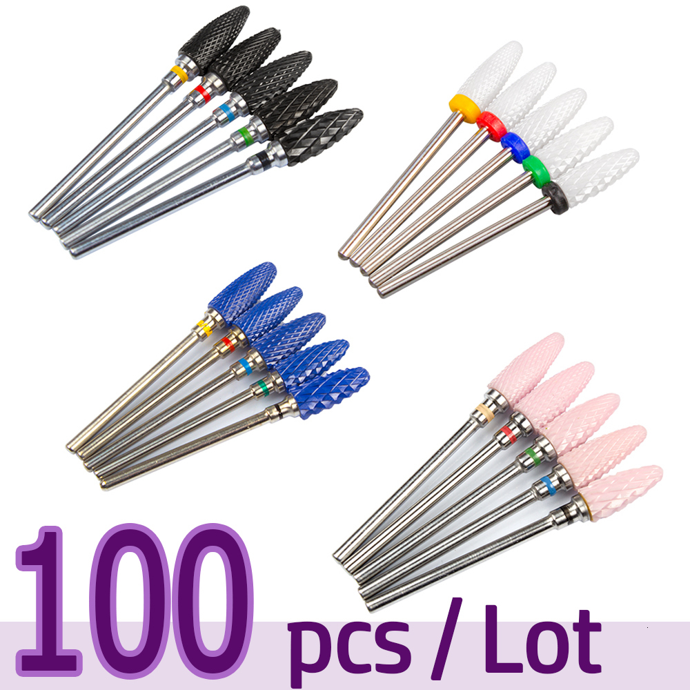 

Nail Art Equipment 100pcslot Ceramic Nail Drill Bits Milling Cutter for Manicure Set Nails Files for Removing Gel Nail Polish Mill Cutter 332Inch 221206