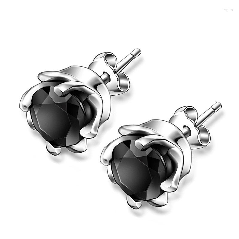 

Stud Earrings Sinya Black GEM Stones Earring For Womens Cubic Zirconia Simulated Diamond Post CZ 925 Sterling Silver Jewelry