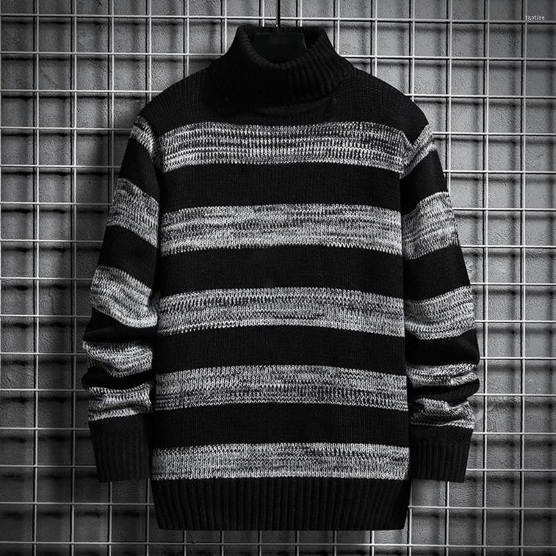 

Men's Sweaters Men Sweater Chic Color Matching Winter Streetwear, Black