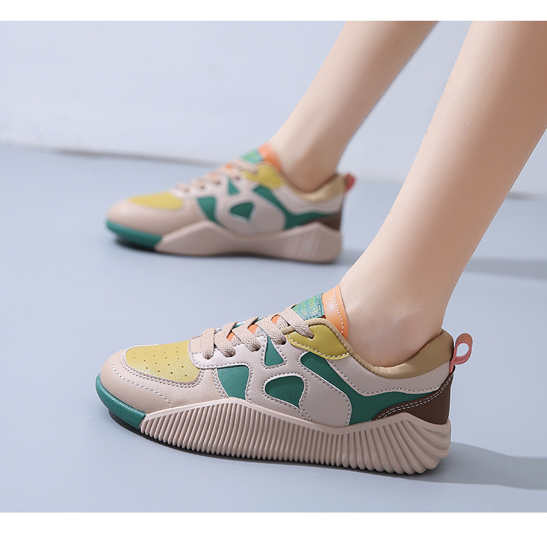 

2022 Winter New High class Retro Casual Shoes Comfortable Versatile Thick Sole Shoes Color Contrast Board Shoes Women, Blue