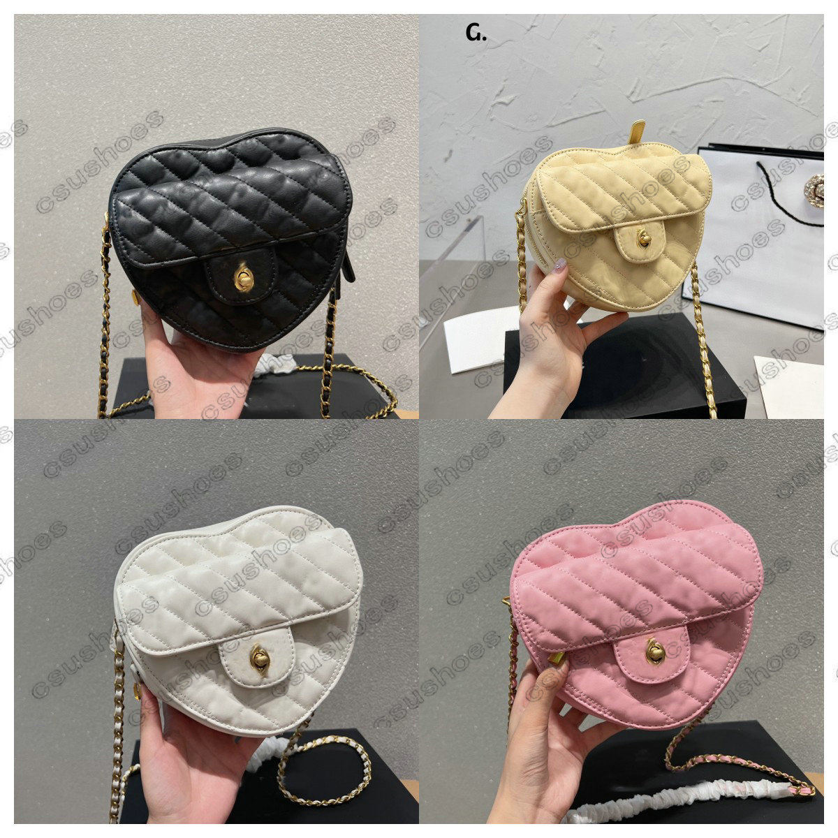 

Mini Heart Love Bags Women Designers Handbag Chains Outer Pocket Cross Body Shoulder Bags Leather Double Letters Solid Hasp Rhombus Lattice Womens Messenger, Customize