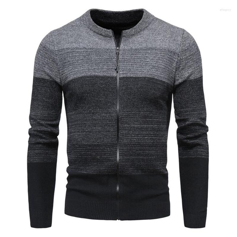 

Men's Sweaters Men's Cardigan Sweater Slim Fit Knitted Wool Men Zipper Casual Sweatercoats Male Knitwear Tops Outerwear, Black collar