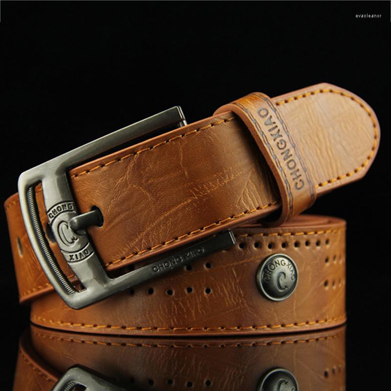 

Belts Burst Model Men Casual Waist Belt Hollow Rivet Punk Style Wide PU Leather For Fashion Strap Male High Quality Jeans, Black