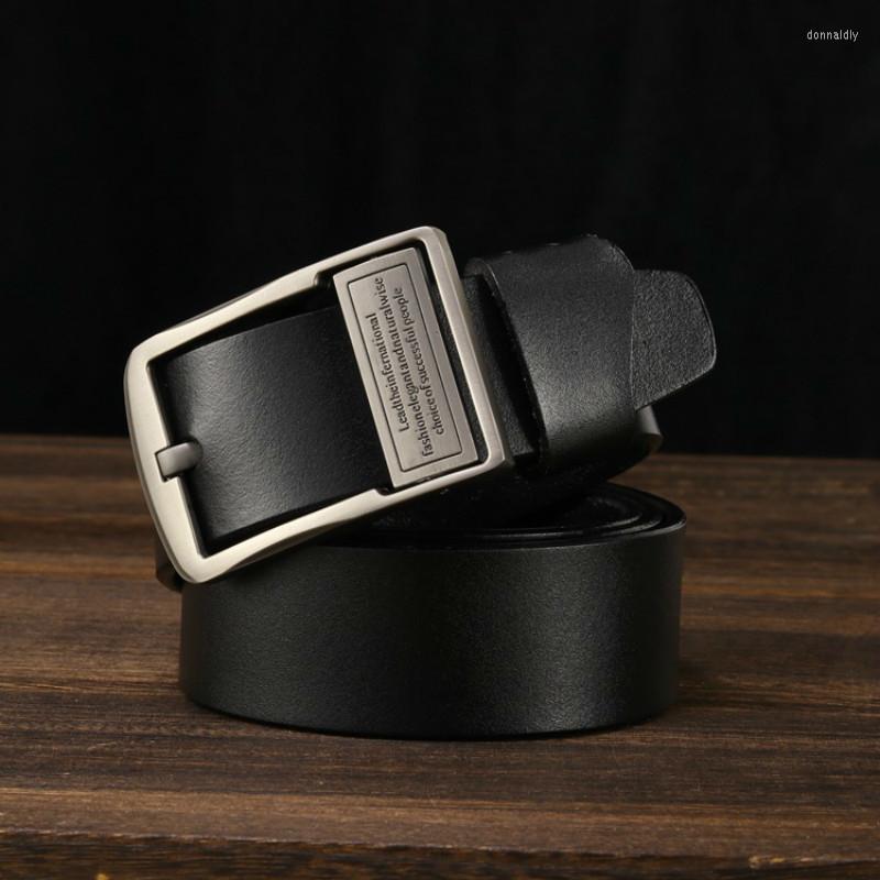 

Belts Peikong 2022 Men Belt Cow Genuine Leather Luxury Strap Male For Fashion Classic Vintage Pin Buckle Drop, Black