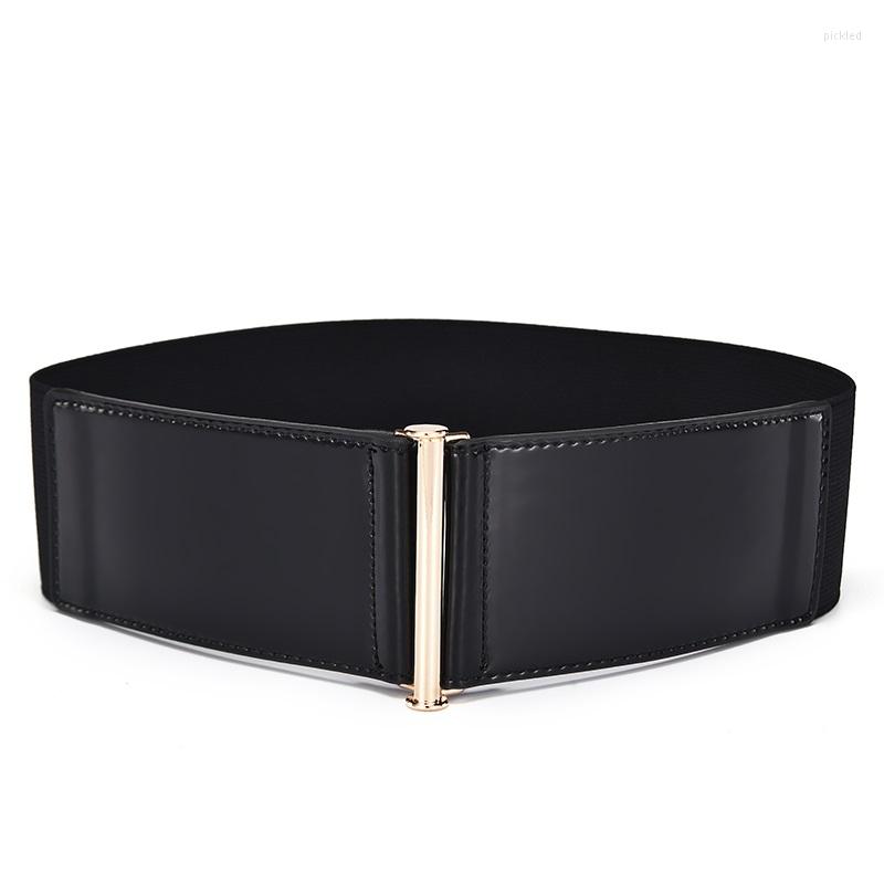 

Belts Lady Lacquer Leather Waistband Girls Loose-waist Belt Female Overcoat Decorative Dress Girdle Waist Chain B-8410, Black