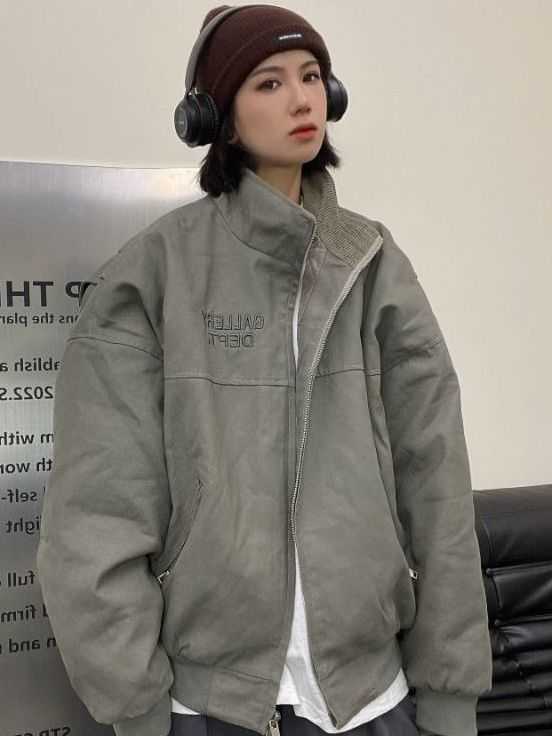 

Baseball Designer Pilot Jackets Trendy Embroidery Galleryes Print DGOC Denim Coat Plush Galleries Dept Letter, Black