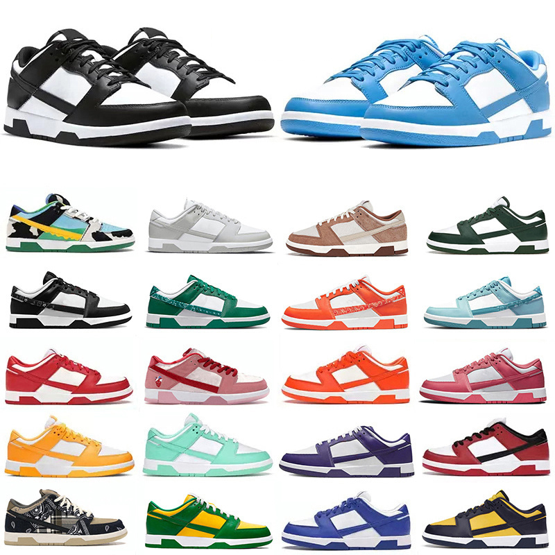 

Designer Running Shoes Panda Low Grey Fog Chunky Dunky University Blue Varsity Green Glow Valentines Day Medium Curry dunks Orange Paisley Outdoor Shoe for Men Women, Box