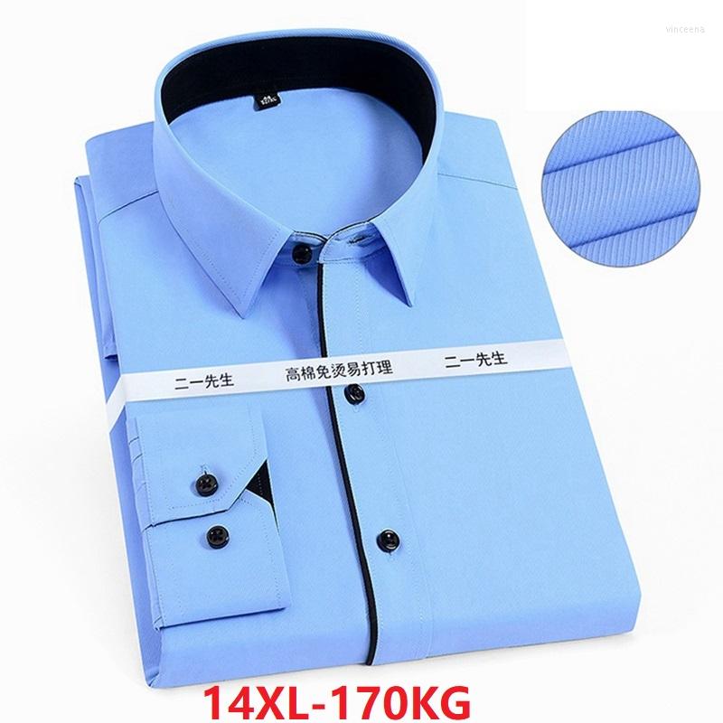 

Men's Casual Shirts High Quality Spring Long Sleeve Men Plus Size 8XL 10XL 12XL Office Formal Business Cotton Oversize Shirt Loose 60, Black