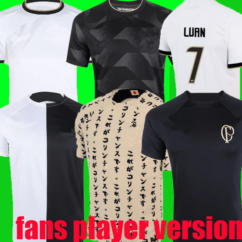 

2022 2023 Corinthian Soccer Jerseys Yuri Alberto PAULINHO 22 23 camisetas de footb luan WILLIAN Guedes pre match football shirt Third Japanese fans player version, Away sponsors+patch