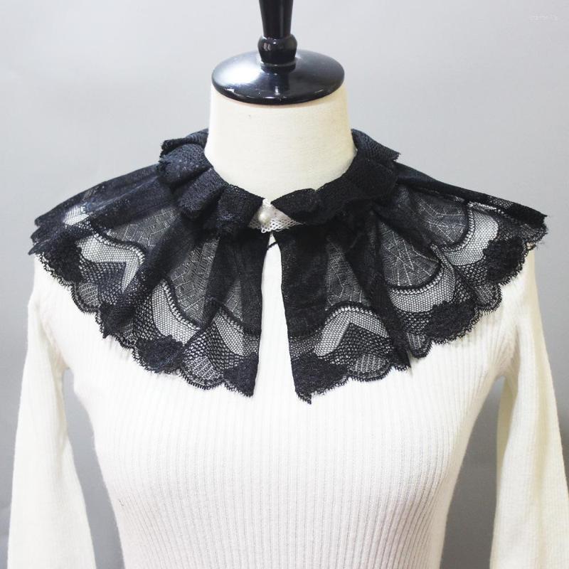 

Bow Ties Black Lace Floral Hollow Shirt Detachable Doll Fake Collar Shawl Wrap For Women Necklace Mini Cape Summer Dress Necktie