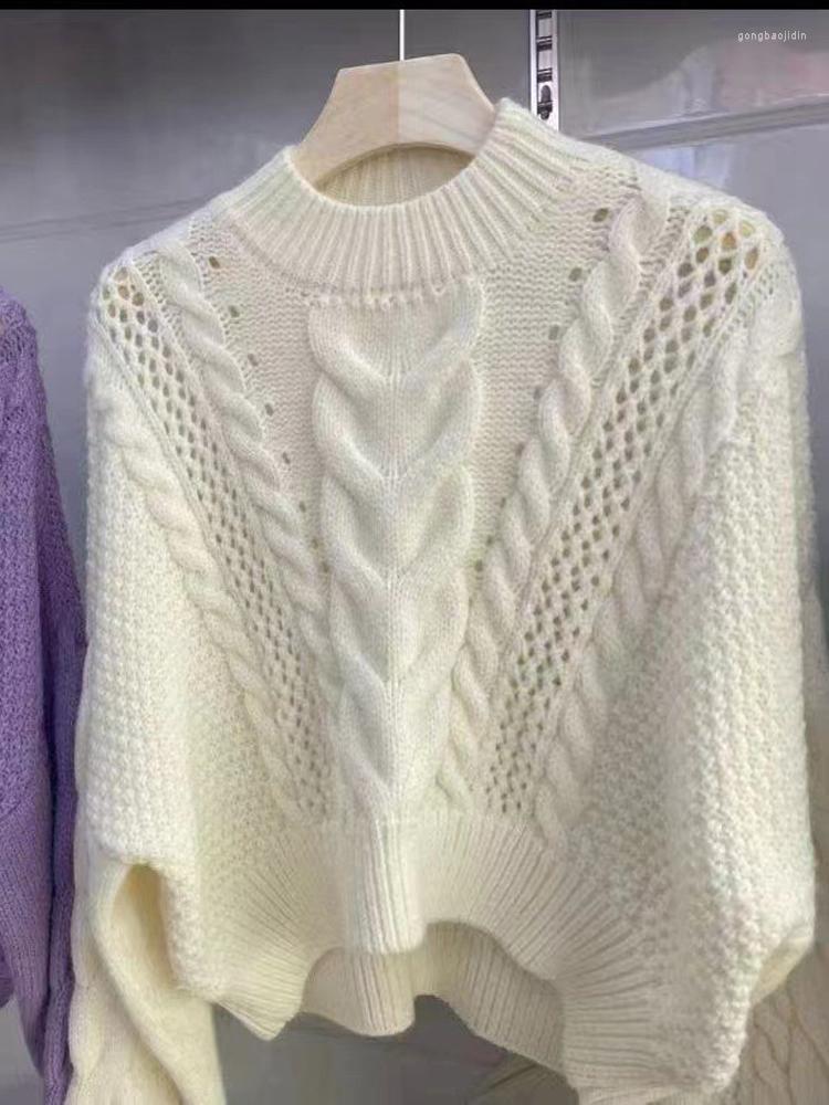 

Women's Sweaters 2022 Women's Autumn Winter Sweater Fashion Comfortable Loose Pullover Temperament O-Neck Hollow B239, White