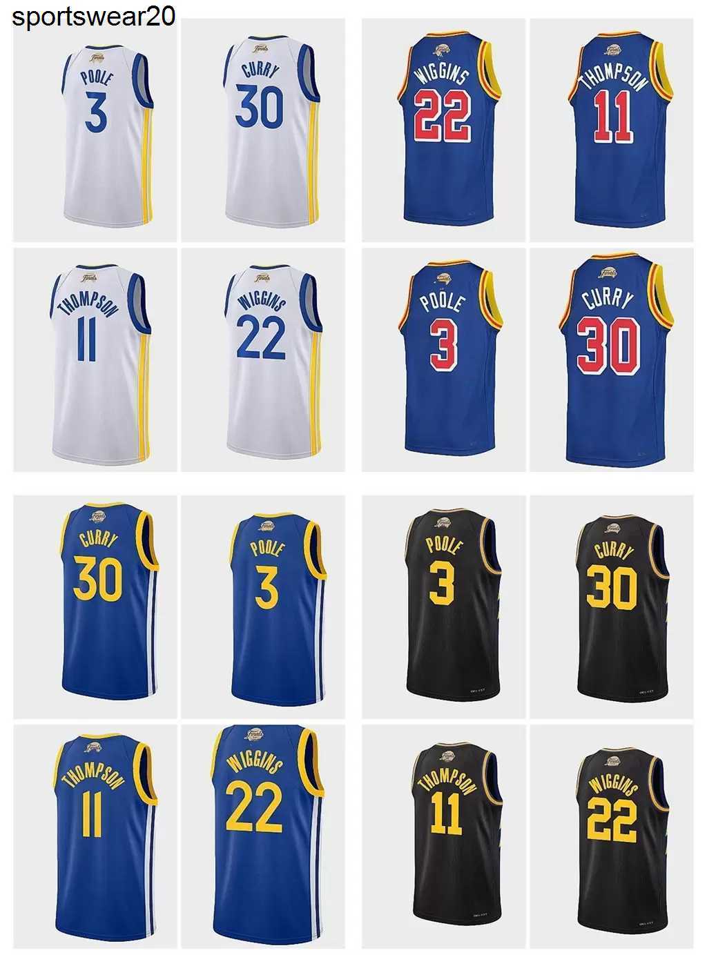 

basketball''nba''hot jerseys 2022 Finals Champion Stephen 30 Curry Basketball Jersey Klay 11 Thompson Sleeveless 75th 22 Wiggins 3 Poole, As photo