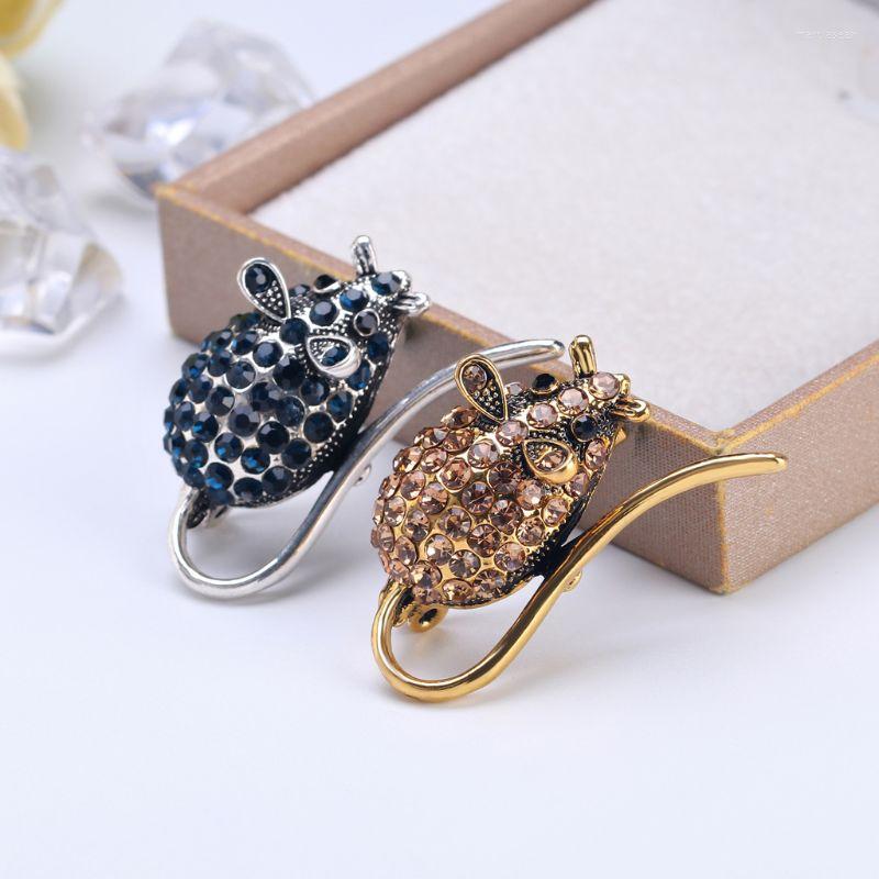 

Brooches Vintage Rat Pin Rhinestone Mouse Animal Brooch Pins Small Collar Jewelry Scarf Clip Corsage Accessories