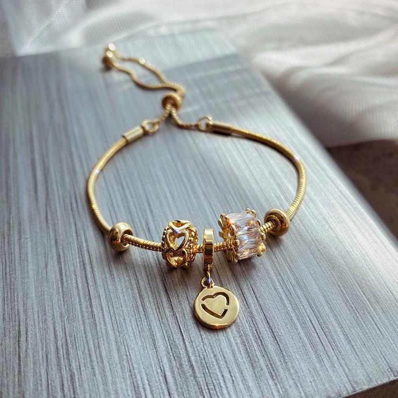 

bangle bracelet jewelry designer retro advanced sense of diamond inlaidset gold link bracelet silver men couple fashion bracelets wedding party Thanksgiving Day