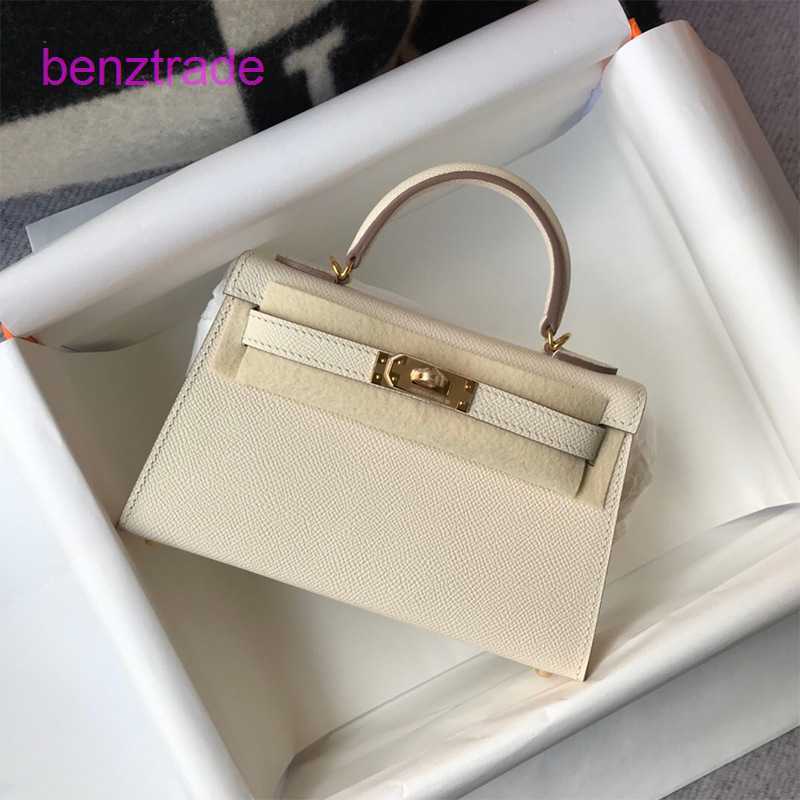 

Herme Kely bags for women online shop High definition first layer cowhide second generation hand print mini portable 2022 new single shoulder cross body, Milkshake white