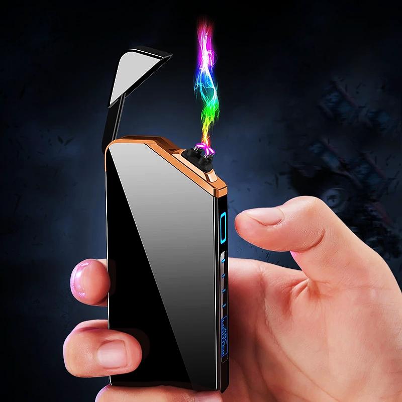 

Windproof Dual ARC Electric Lighter USB Rechargeable Plasma Cigarette Lighter Flameless Smoking Lighter Gadgets Gift Promotion