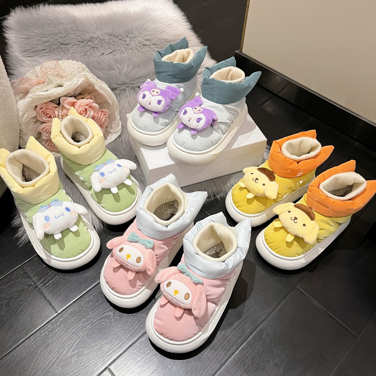 

Women's Bag Heel Winter Cute Cotton Slippers Shoes Cartoon Coolomey Snow Boots, #3