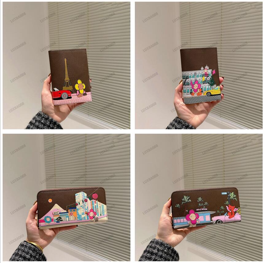 

Women's ZIPPY WALLET M81630 Vivienne Holidays Collection NEW YORK XMAS CLEMENCE NOTEBOOK All-in-one Long Clutch Wallets for Women, 01