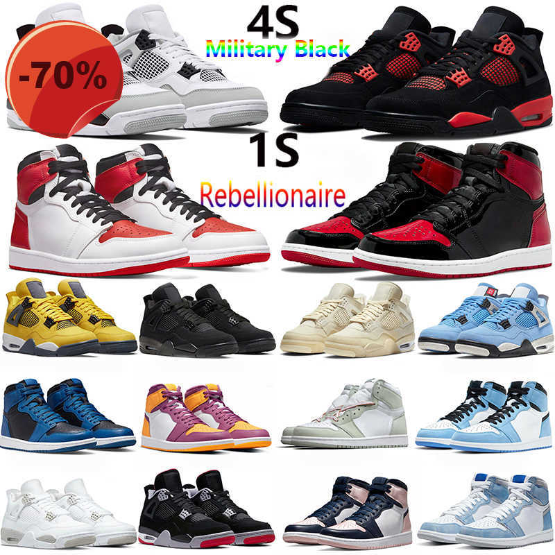 

High shoes 2022 Jumpman 4 4s Basketball Shoes Men Women Military Black Red Thunder Black Cat Tour yellow 1 1s Heritage Bred Patent Brotherhood Rebellio, Shoesbox link in store