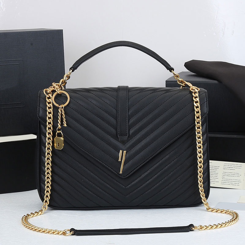 

Handbag Shoulder Bag Fashion Metal Chain Crossbody Bags Sheepskin Leather Flap Magnetic Buckle Hardware Letter V Type Quilting Thread Interior Zipper Purse Wallet, 8 (24x20x8.5cm)