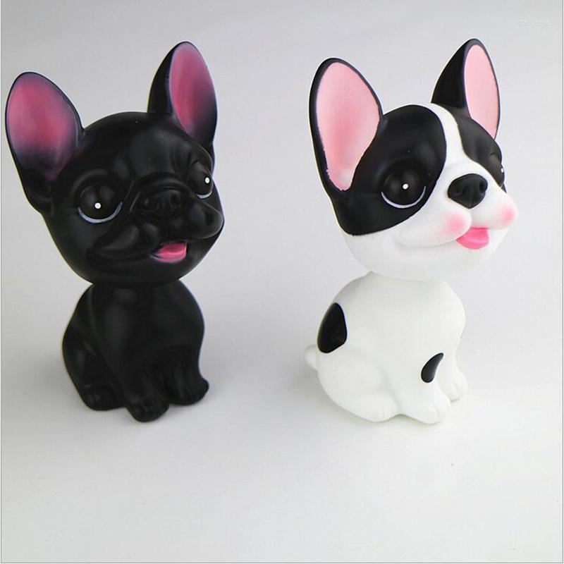 

Interior Decorations Car Ornaments Plastic Fiber Simulation Shaking Head Puppy Cute Doll Vehicle Decoration Auto Products Gifts