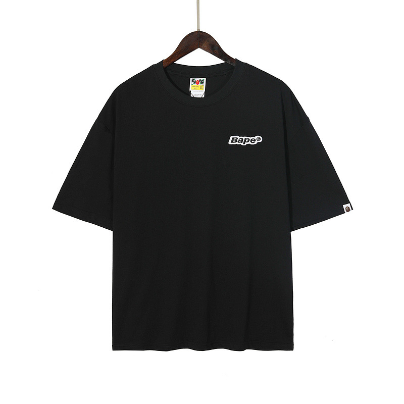 

Bape Luxury Fashion Brand Mens T Shirt Embroidery Letter Pattern Print Short Sleeve Round Neck Summer Loose T-Shirt Top Black Asian Size M-3XL