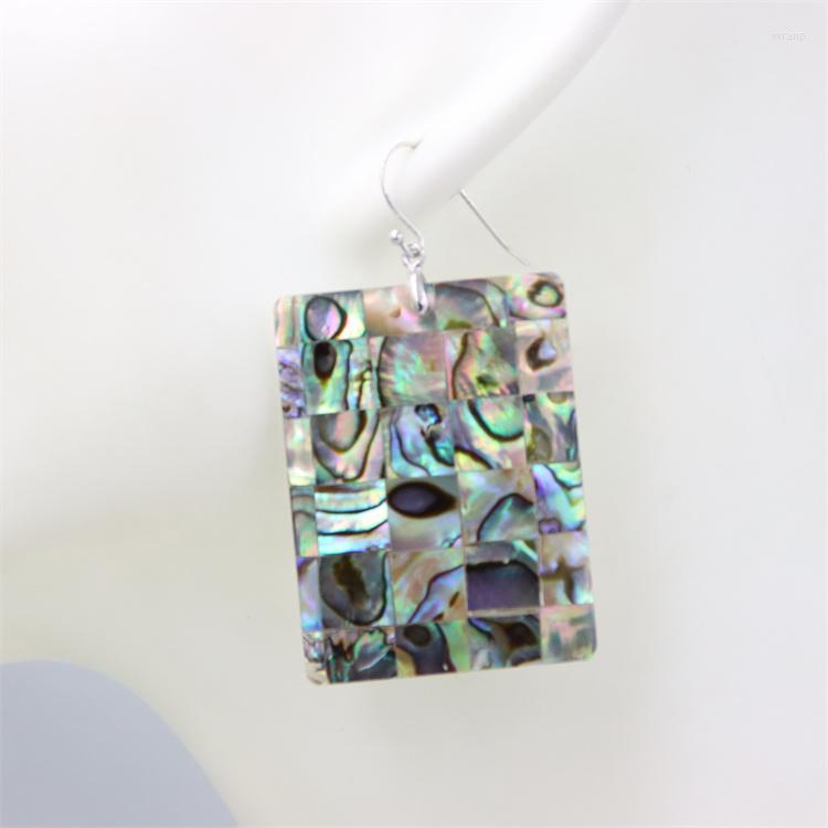 

Dangle Earrings ZFSILVER DIY Exaggerated Abalone Shell Squre Rectangle Heart Cross Round WaterdropEarrings Eardrop Hook For Women Jewelry