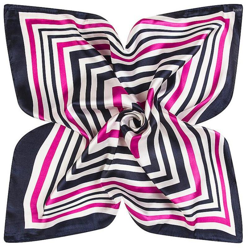 

Scarves 60x60cm Stewardess Geometric Fringe Pattern Small Square Silk Scarf Women ScarfNeckerChief Bandana Women's Professional