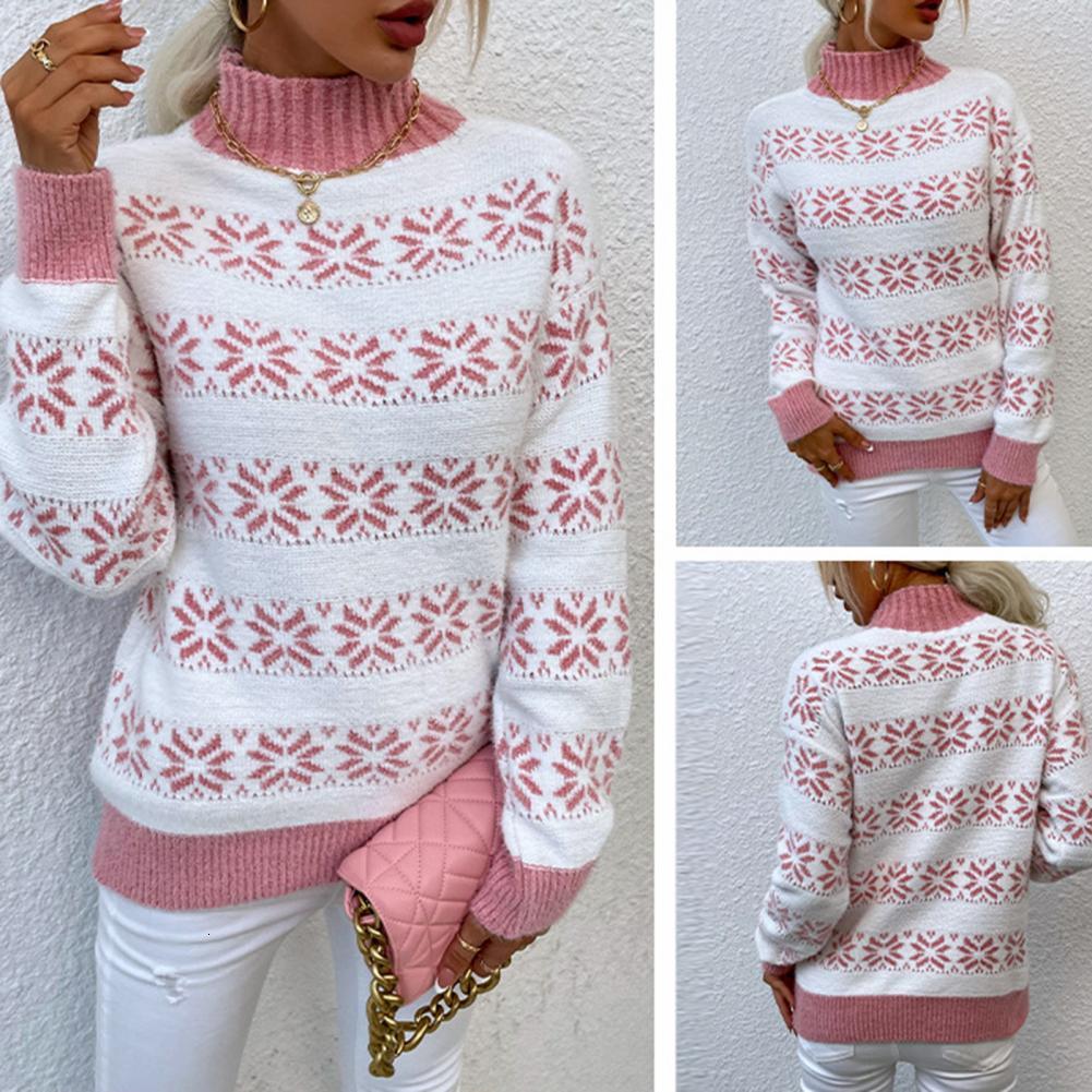 

Women' Sweaters Chic Xmas Ribbed Trim Coldproof Soft Women Christmas Themed Print Warm 221207, Navy blue