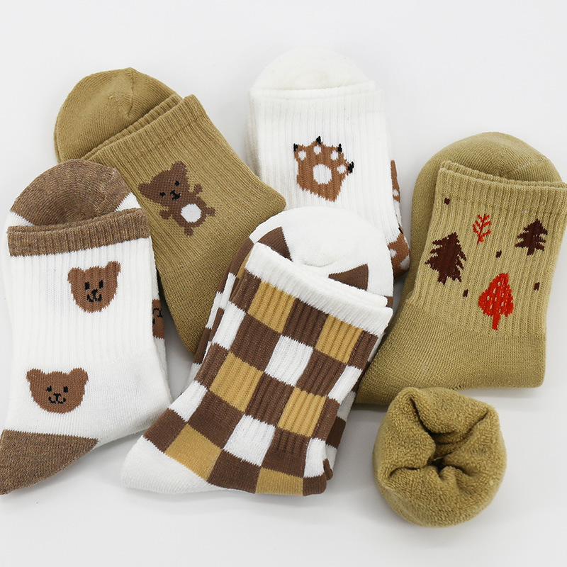 

Hosiery children's middle tube thickened lovely terry for warmth in autumn and winter