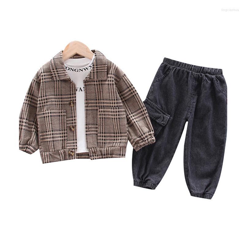 

Clothing Sets Fashion Autumn Winter Children Cotton Clothes Baby Boys T Shirts Jacket Pants 3Pcs/sets Infant Kids Toddler Tracksuits, Gray