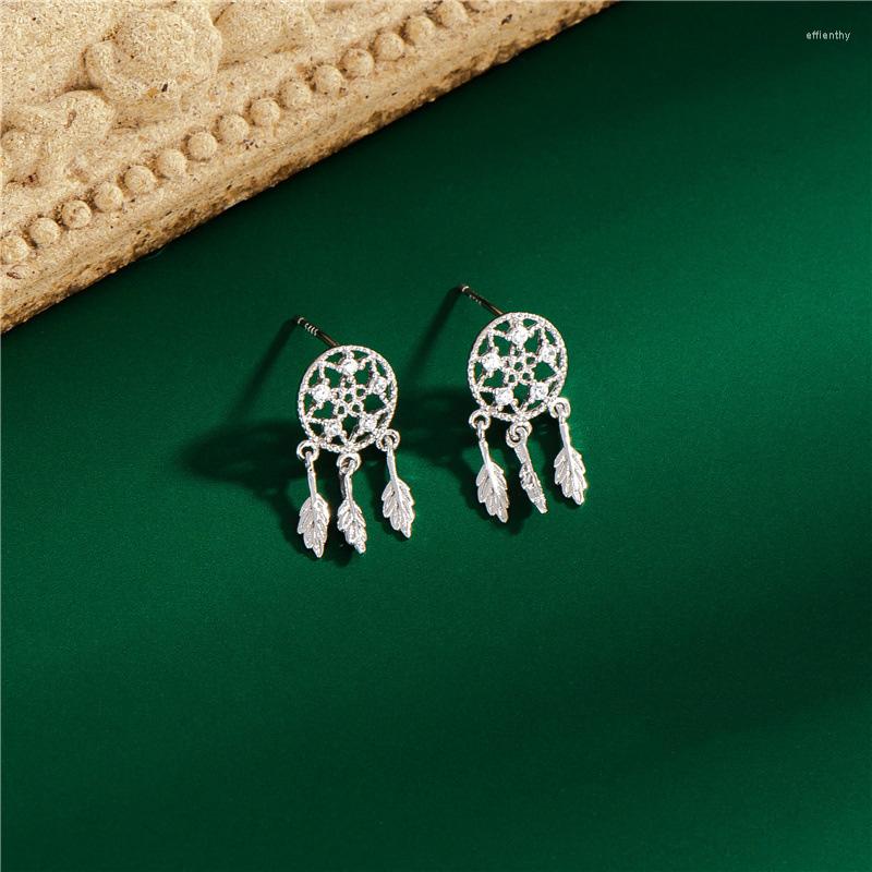 

Dangle Earrings Whole Body S925 Sterling Silver Hollow Mesh Star Style Dream Sweet Ear Jewelry For Women Wedding Party Gift