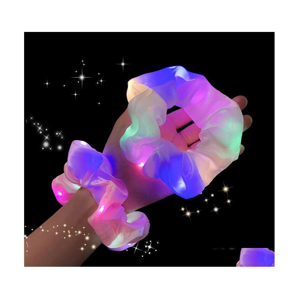 

Hair Accessories Led Luminous Hair Bands Scrunchies Women Girls Headwear Rope Simple Wrist Band Rings Rubber Accessories 20Pcs Drop Dh9Zt