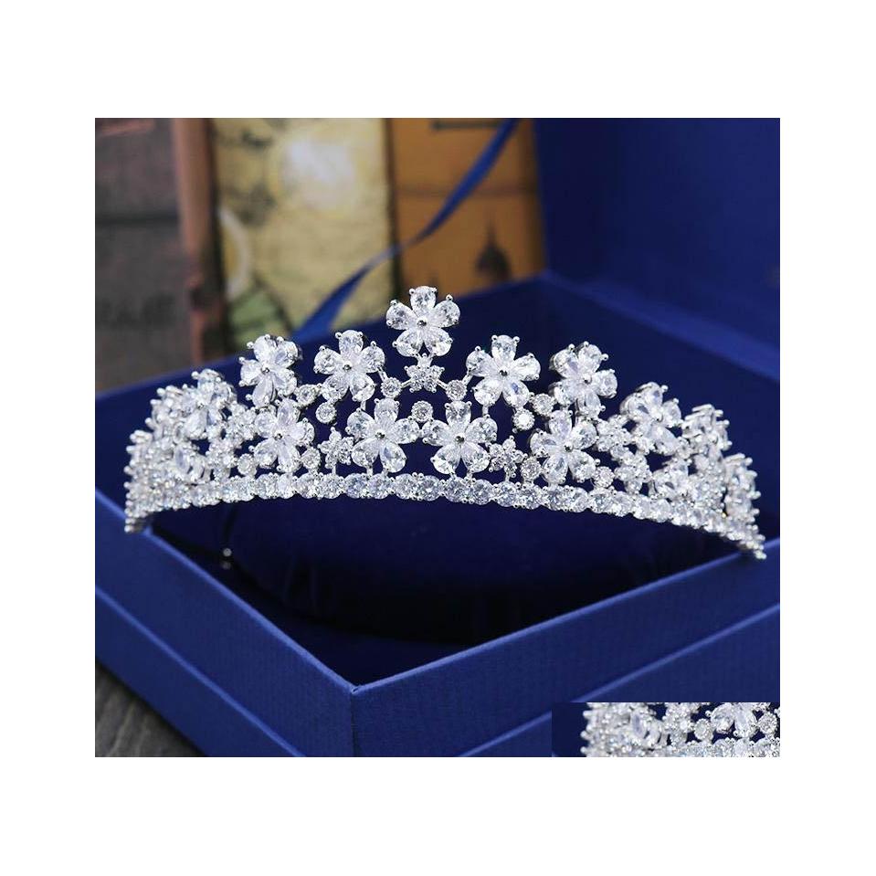 

Tiaras Bridal Tiaras Crowns With Zirconia Jewelry Girls Evening Prom Party Performance Pageant Crystal Wedding Drop Delivery Hairjewe Dhgbe