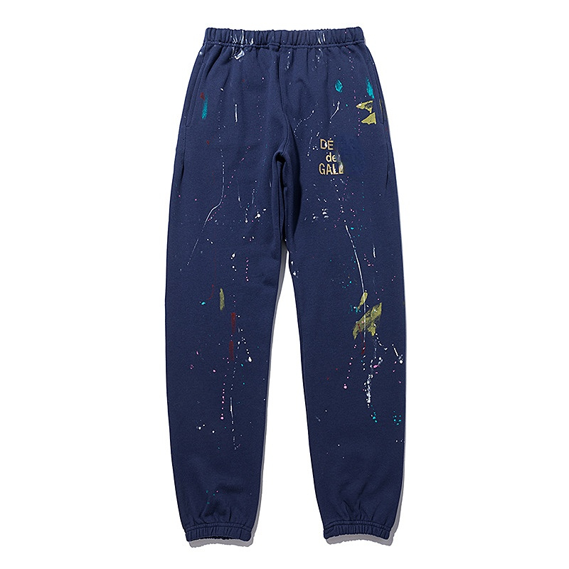 

Men' Pants European and American Fashion Brand Spring and Autumn Color Splash-ink Graffiti Hand Painting Print Loose Men' Leg Casual Pants, Aspic