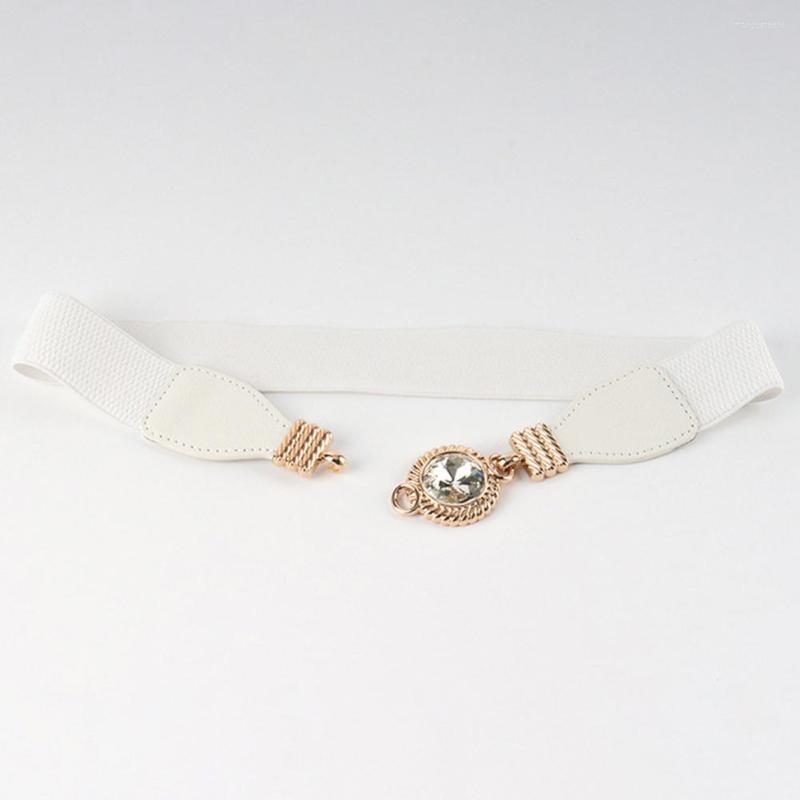 

Belts Waist Strap Stylish Comfortable Buckle-Free Simple All-Matched Elastic Belt Fashion Accessory Dress Lazy Waistband, White