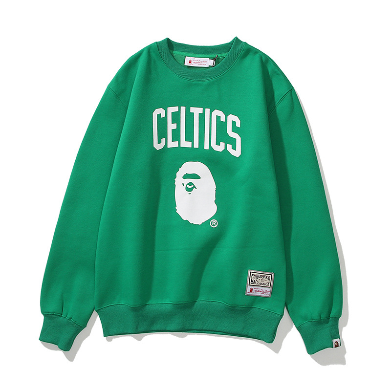 

Bape Luxury Mens Long Sleeve Sweatshirt Number Alphabet Print Solid Sweatshirt Fashion Brand Crew Neck Pullover Top Green Asian Size M-3XL