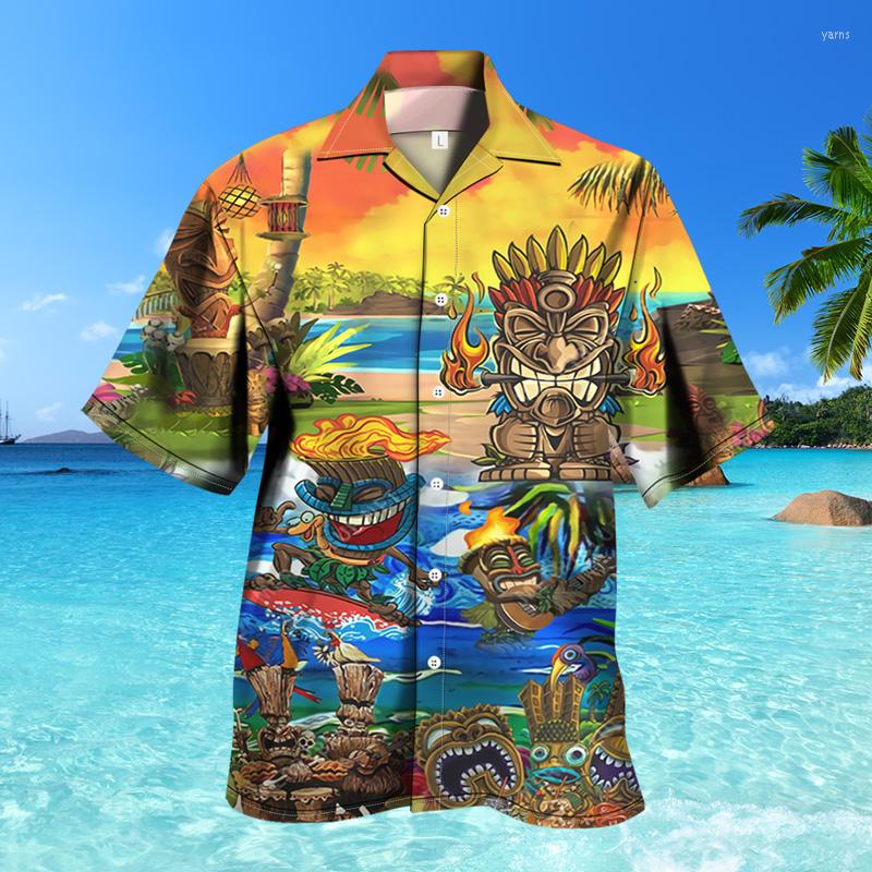 

Men's Casual Shirts 2022 Spring/Summer Men's Shirt 3D Print Hawaiian Cartoon Car Wooden Man Funny Short Sleeve Fashion, Tta37-38-csi