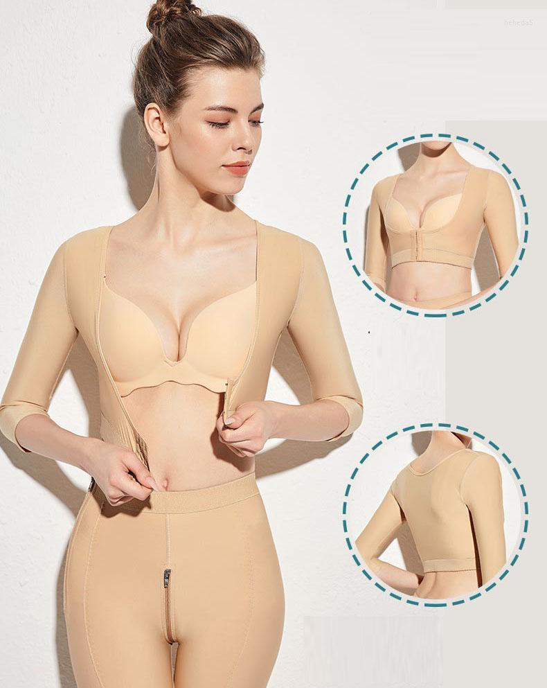 

Women's Shapers Women Back Support Upper Arm Shaper Tops Post Op Breast Augmentation Slim Shapewear Bra Postoperative Chest Corset, Three quarter sleeve