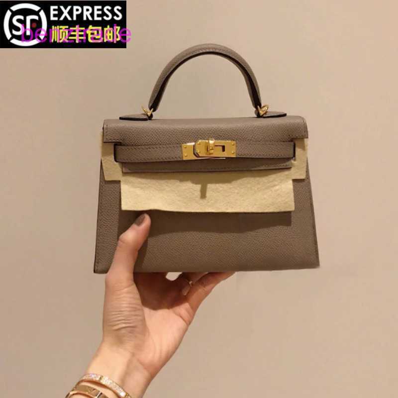 

Herme Kely bags for women online shop Second generation mini small 2022 new fashion women's Portable Single Shoulder Messenger Bag, Milkshake white trumpet