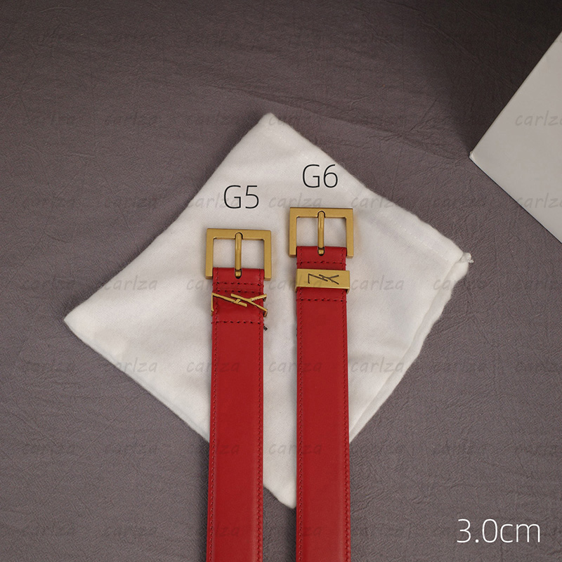 

Fashion Gold Letters Belts Luxury Copper Buckle Belt Genuine Leather Designer Waistbands Mens Red Cowskin Y Waistband Width 3cm 6 Styles Hot