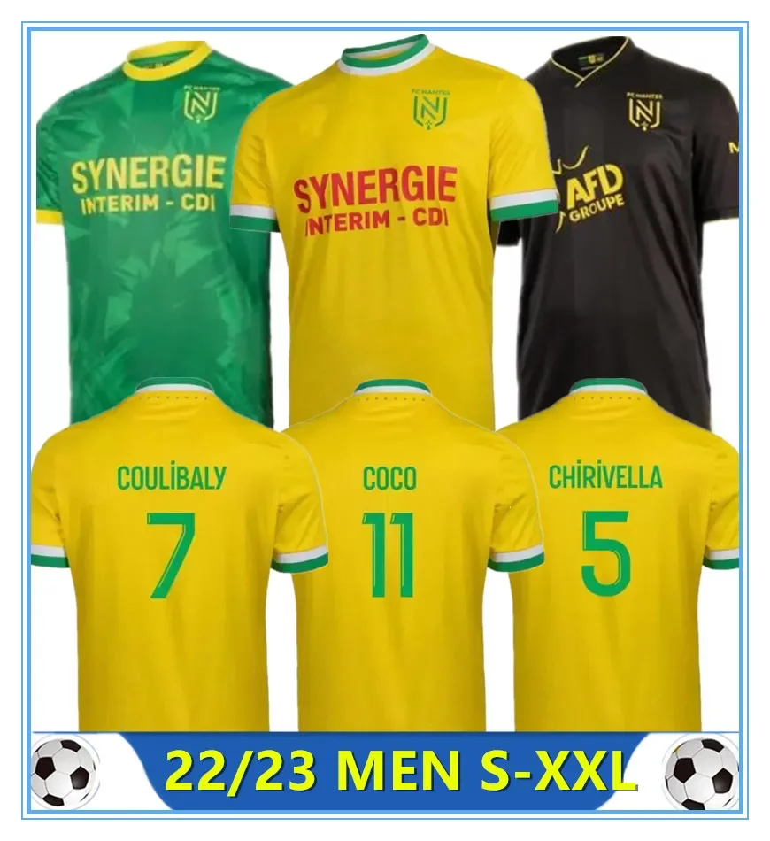 

22 23 Maillots FC Nantes Etoile soccer jerseys home and away 3th SISSOKO GIROTTO COULIBALY BLAS MUANI SIMON football shirt men jersey FIF, Black