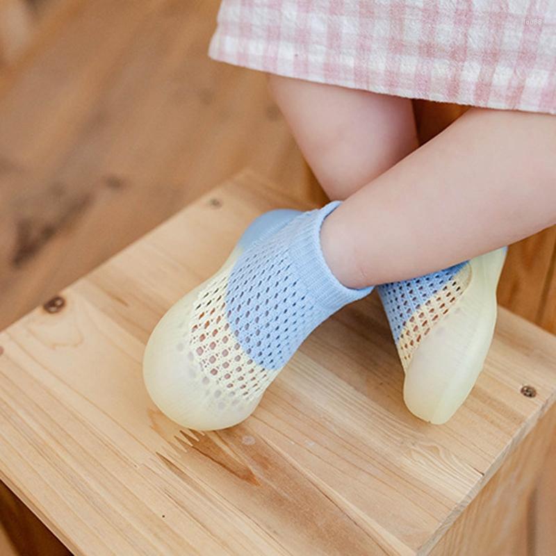 

First Walkers Born Baby Sock Shoes Kids Soft Rubber Sole Non-slip Toddler Summer Children Girls Boys Color Matching Prewalker