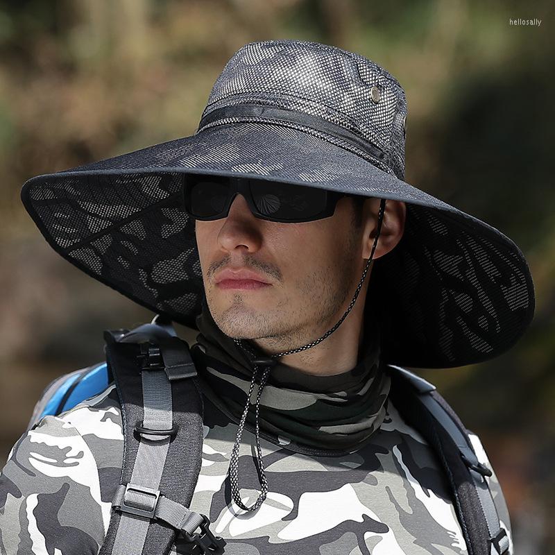 

Berets K51 Men's Hat Summer Outdoor Fashion Panama Sun Protection Fishing Cap Big Brim Visor Fisherman UV, K51-winered