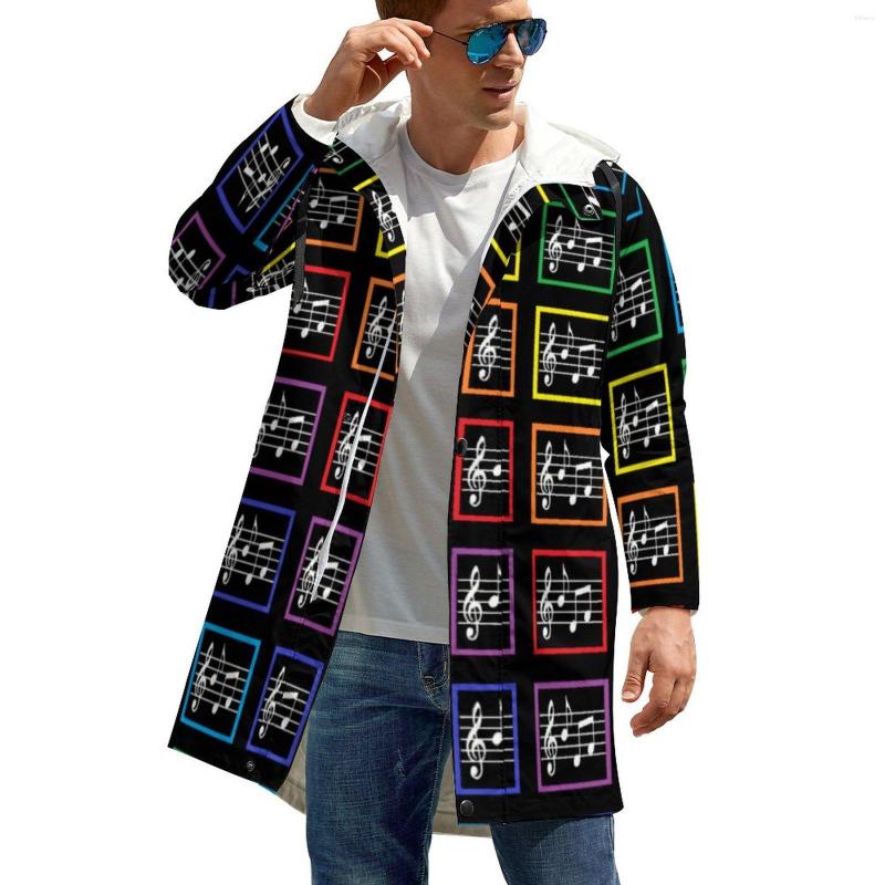 

Men' Trench Coats Music Squares Casual Men Rainbow Framed Outdoor Winter Jackets Kawaii Custom Waterproof Windbreakers Plus Size 6XL, Style-15