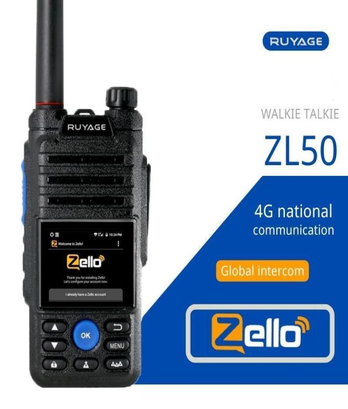 

Walkie Talkie RUYAGE ZL50 Zello 4g Radio With Sim Card Wifi Bluetooth Long Range Profesional Powerful Two Way Radio100km 2210242008604